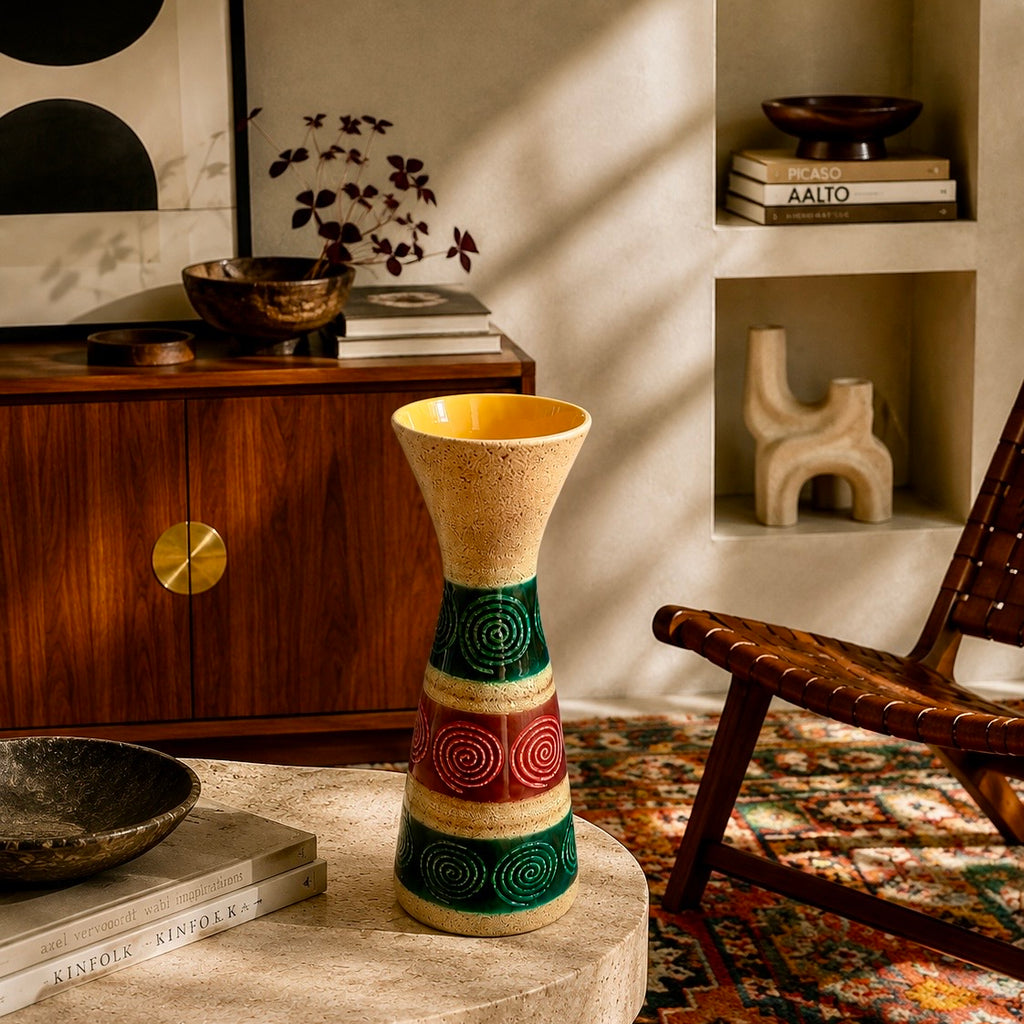 Dümler & Breiden 102/35 – Vazǎ ceramică geometrică West German – cca. 1950s–1960s