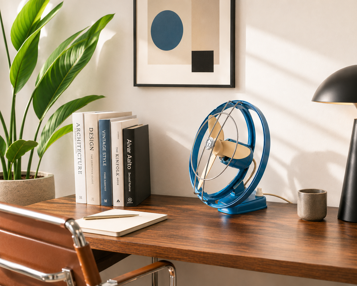 Electromotor TG/66 "Breda" Blue Table Fan – c. 1970s