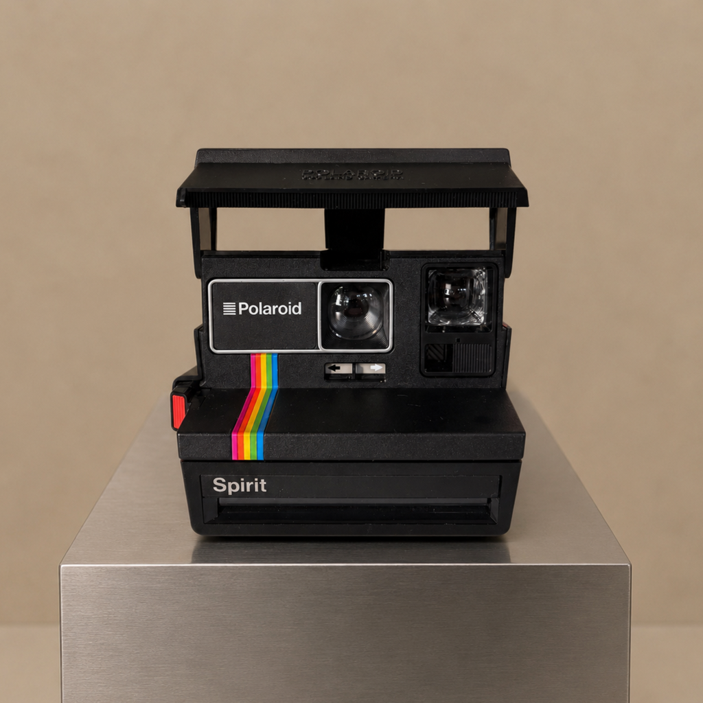 Polaroid Spirit Instant Film Camera (Rainbow Stripe Edition) – c. 1982–1985