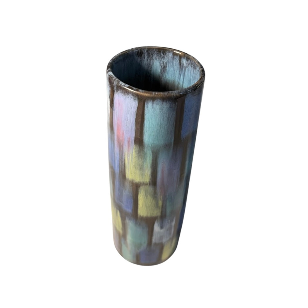 (Atribuită) Jasba Keramik – Vază cilindrică din ceramică, Germania de Vest, cca. anii 1960–1970