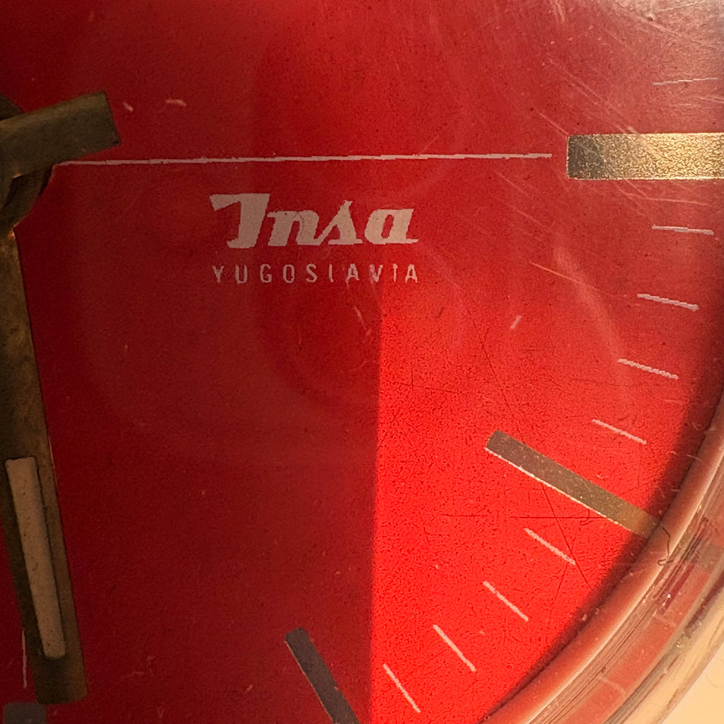 Insa Space-Age Mechanical Square Desk Clock – c. 1970–1979