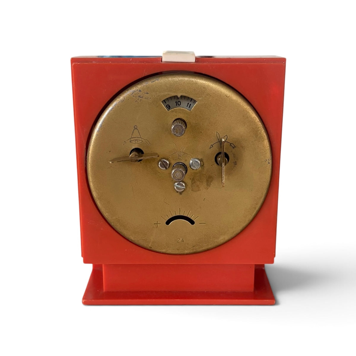 Insa Space-Age Mechanical Square Desk Clock – c. 1970–1979